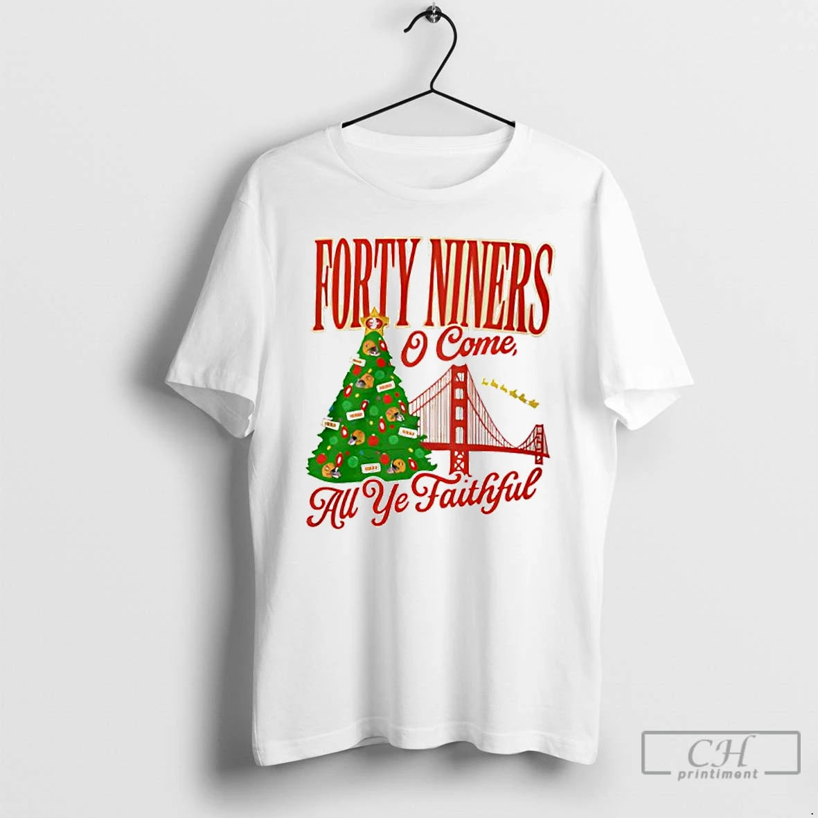 Premium Forty Niners O Come All Ye Faithful Sf 49ers Christmas T Shirts Hoodie, Sweatshirt | InkNestWear.com