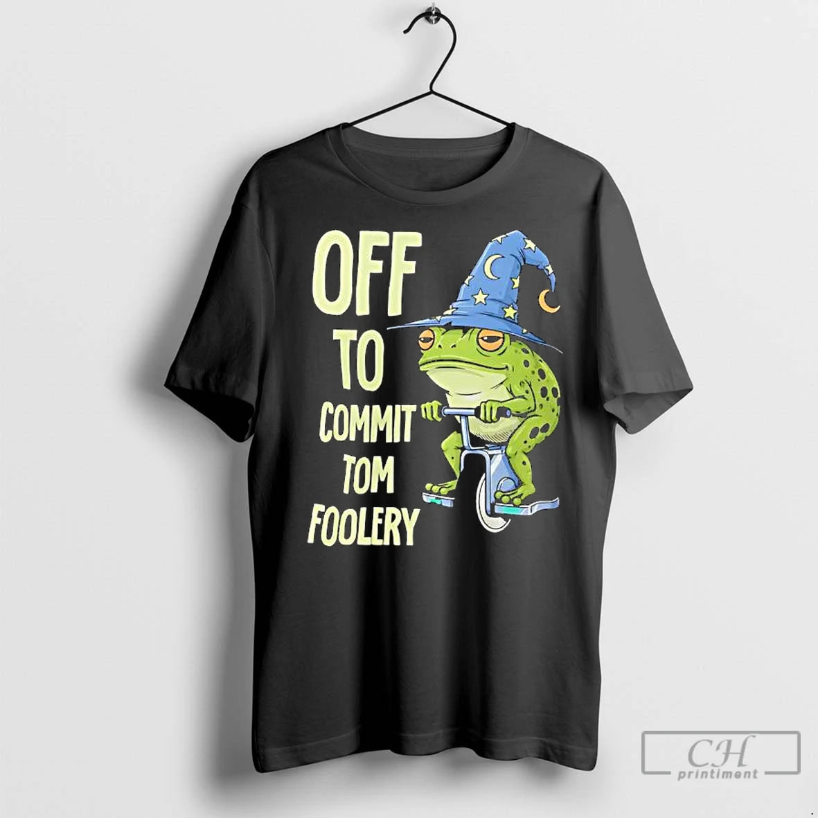 Premium Frog Wizard Riding A Unicycle Off To Commit Tomfoleri Graphic T-Shirts, Hoodie, Sweatshirt | InkNestWear.com