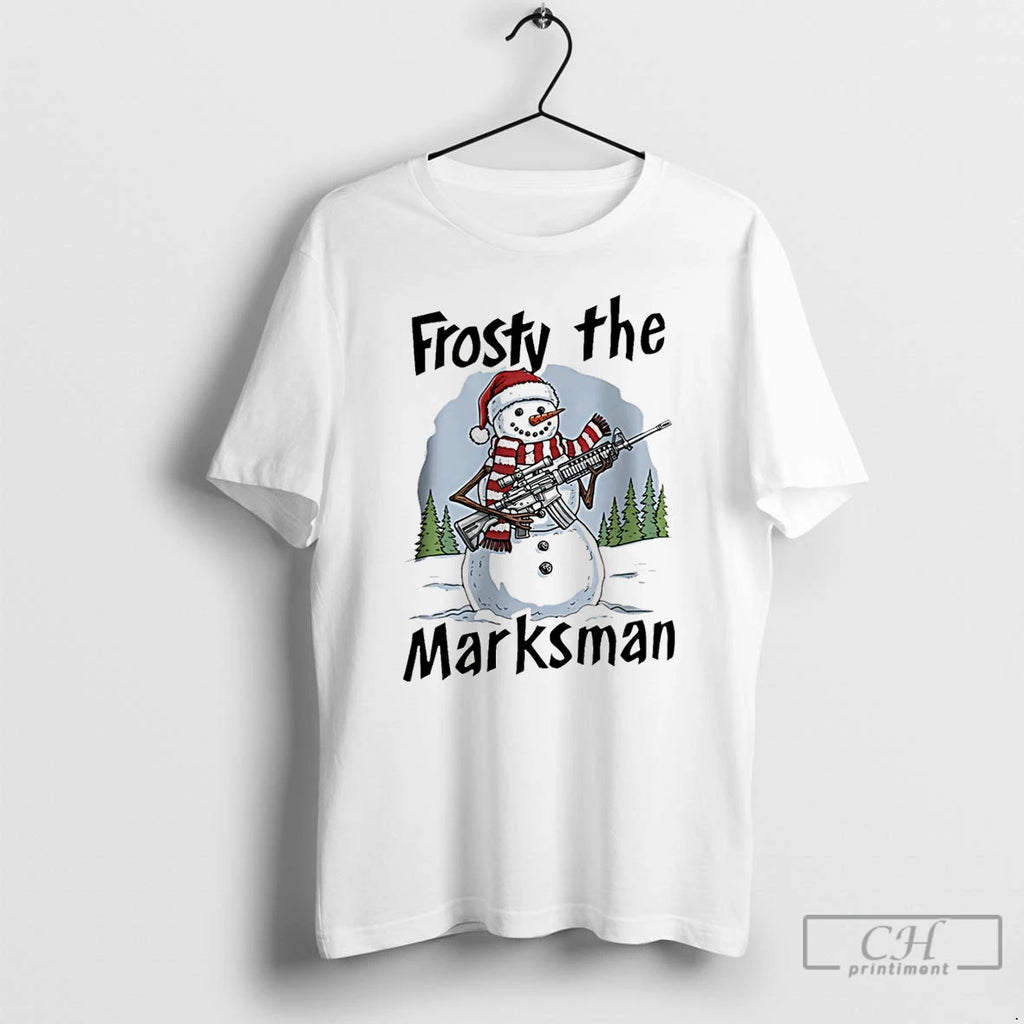 Premium Frosty The Marksman Snowman With Gun Christmas Christmas T Shirts Hoodie, Sweatshirt | InkNestWear.com