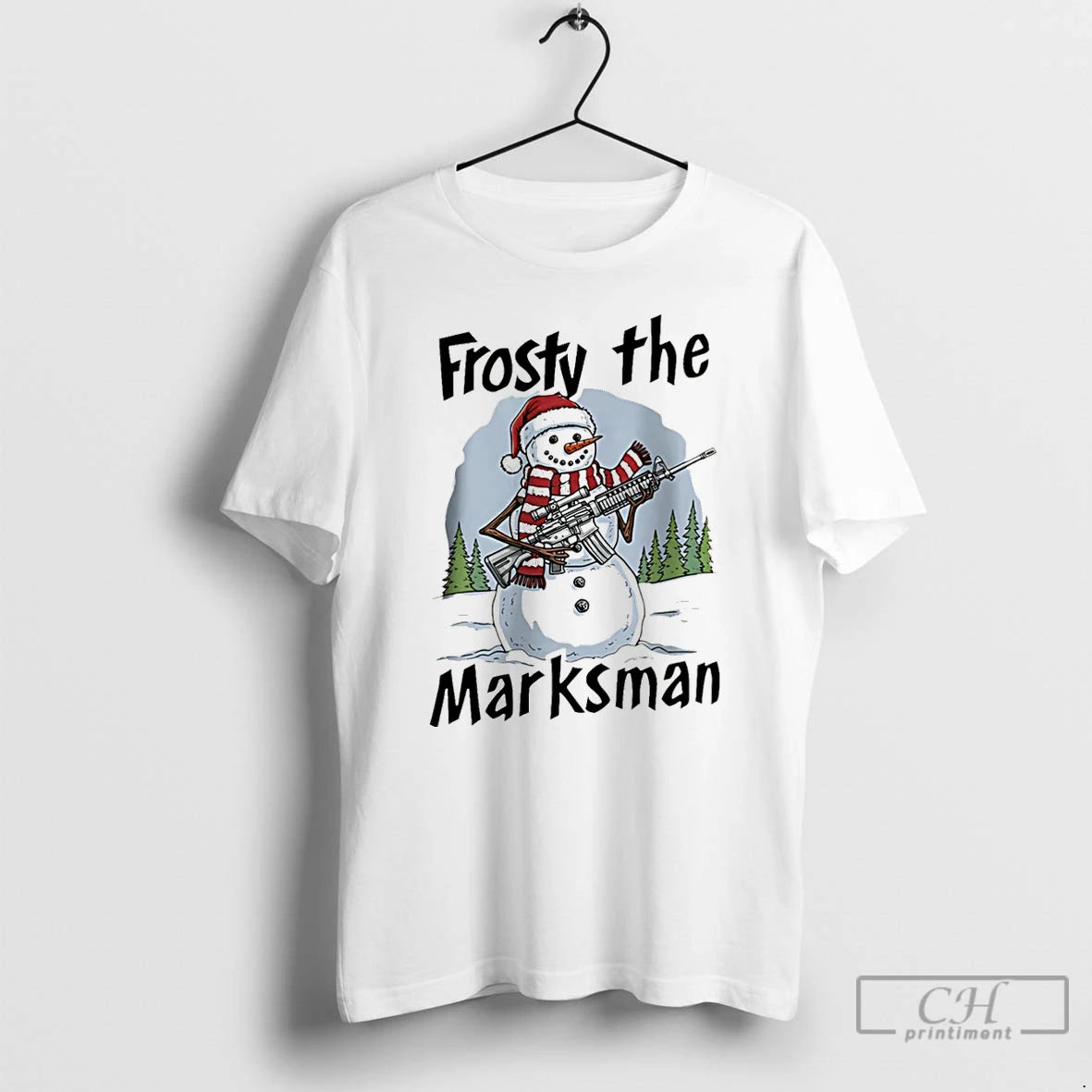 Premium Frosty The Marksman Snowman With Gun Christmas Christmas T Shirts Hoodie, Sweatshirt | InkNestWear.com