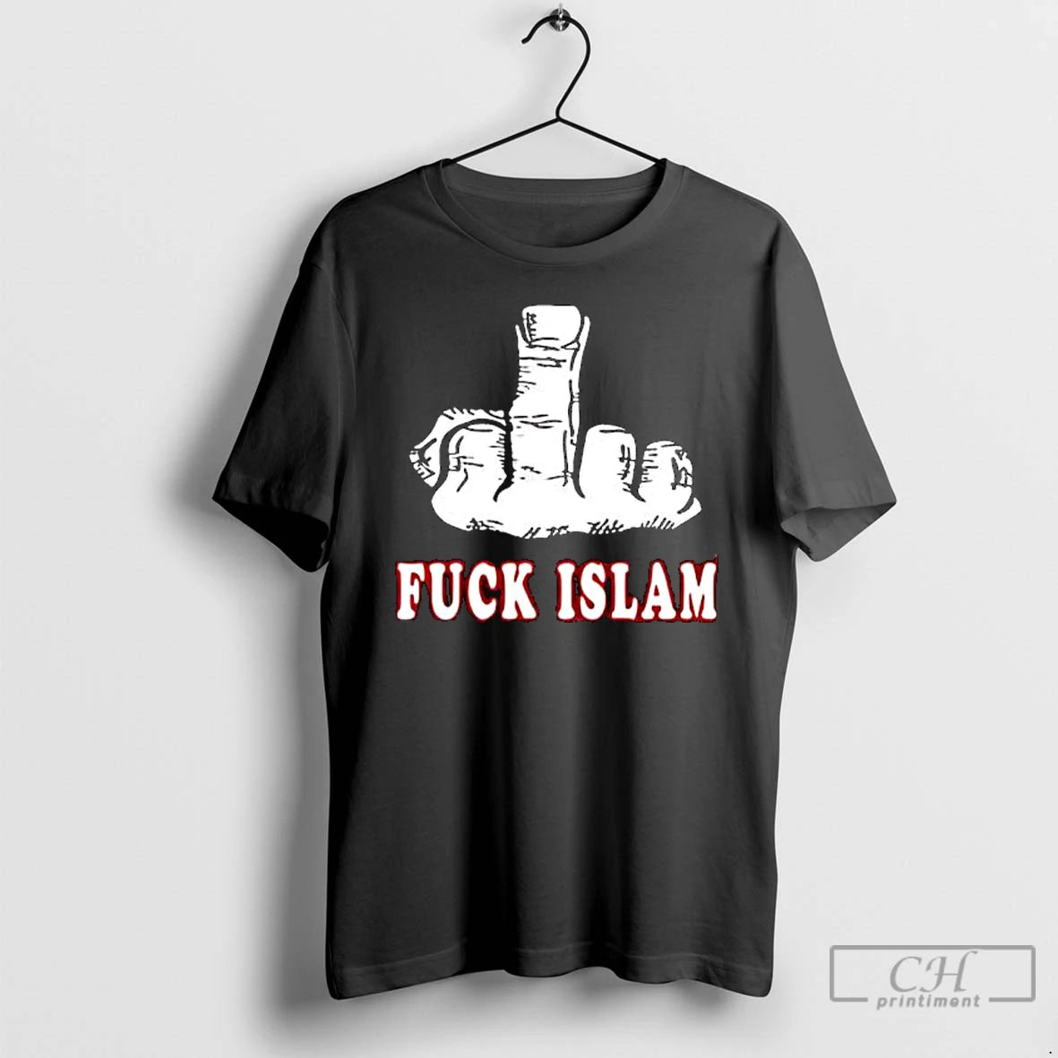 Premium Fuck Islam Graphic Of A Middle Finger T Shirts Hoodie, Sweatshirt | InkNestWear.com
