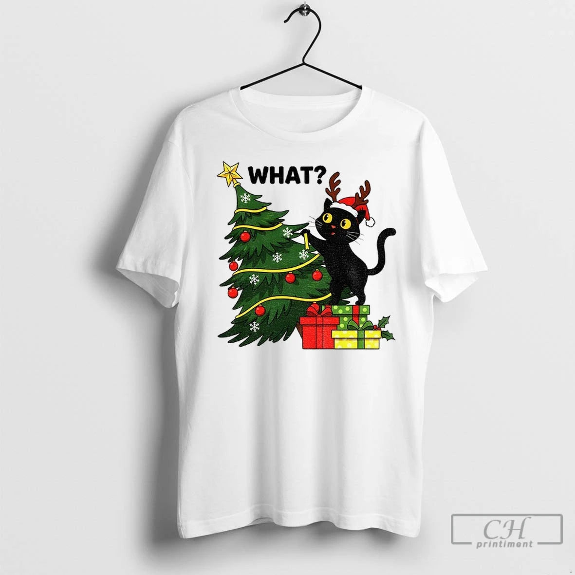 Premium Funny Cat Christmas What Christmas Tree Knocked Over T-Shirts, Hoodie, Sweatshirt | InkNestWear.com