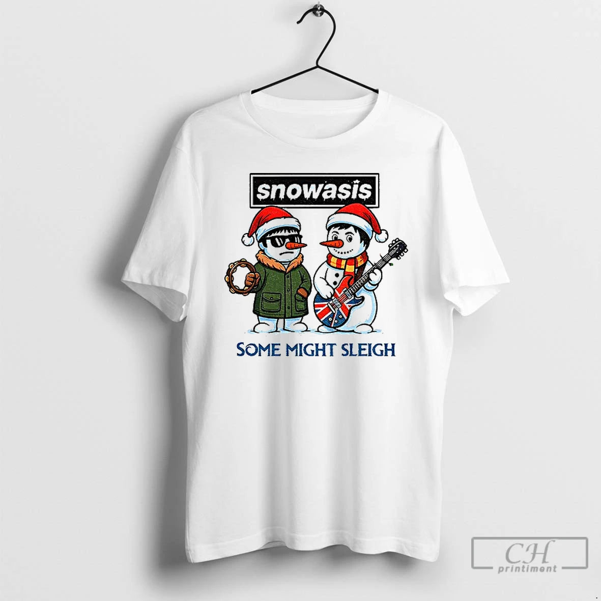 Premium Funny Christmas Snowasis Some Might Sleigh Snowman Rock Band Parody T Shirts Hoodie, Sweatshirt | InkNestWear.com