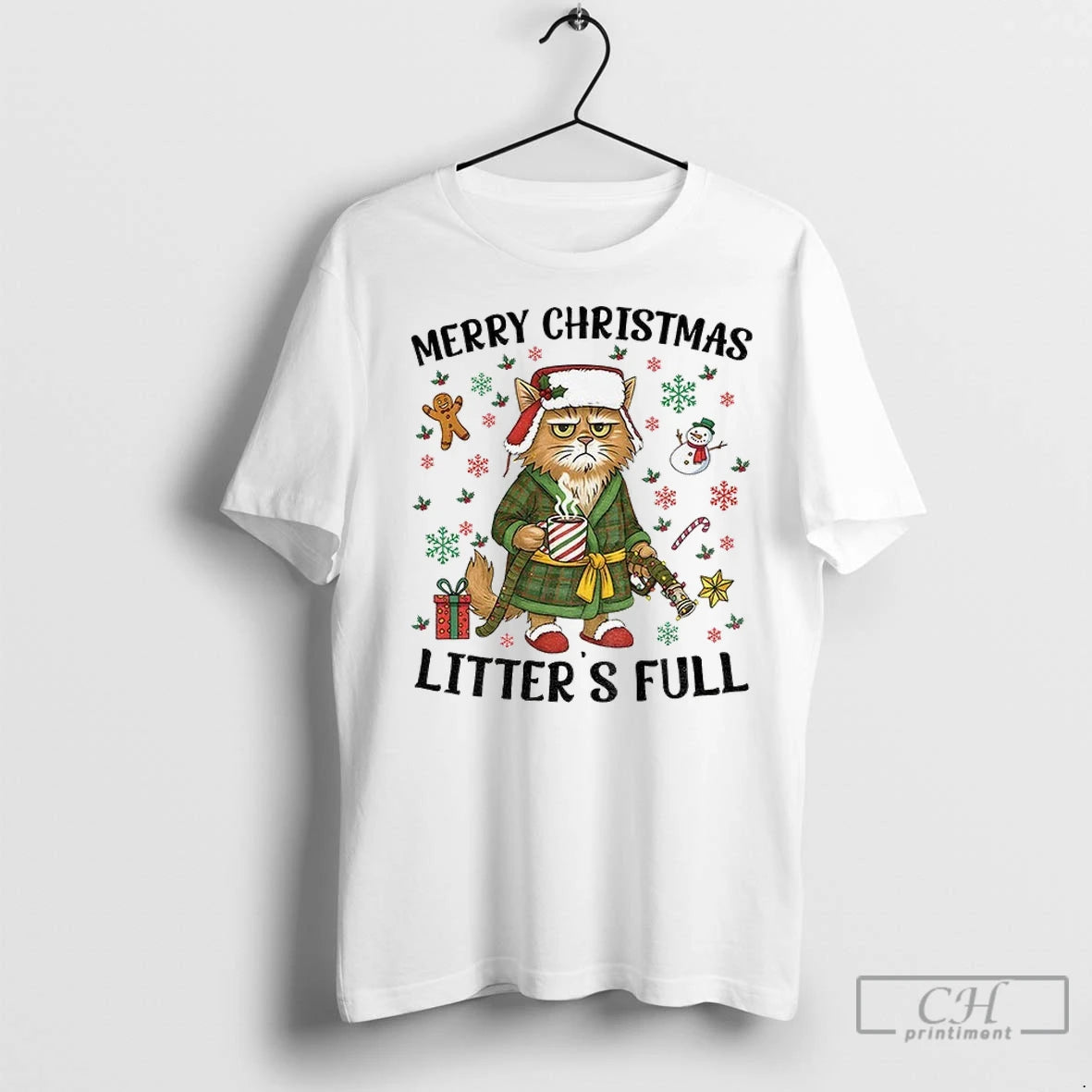 Premium Funny Cat Litters Full Merry Christmas 2025 T-Shirts, Hoodie, Sweatshirt | InkNestWear.com