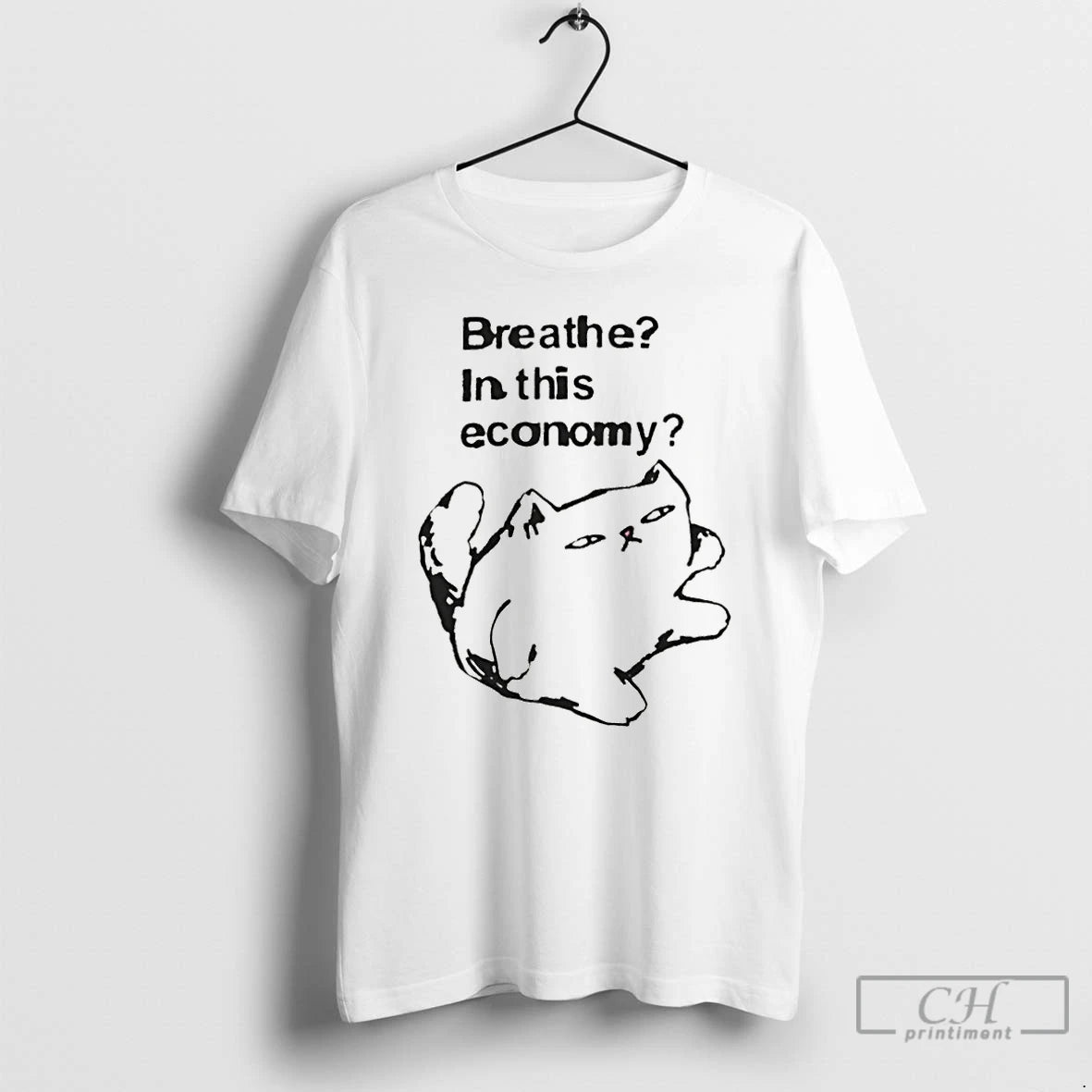 Premium Funny Cat Breathe In This Economy T Shirts Hoodie, Sweatshirt | InkNestWear.com