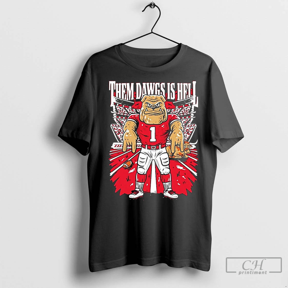 Premium Georgia Bulldogs Horns Down Them Dawgs Is Hell T-Shirts, Hoodie, Sweatshirt | InkNestWear.com