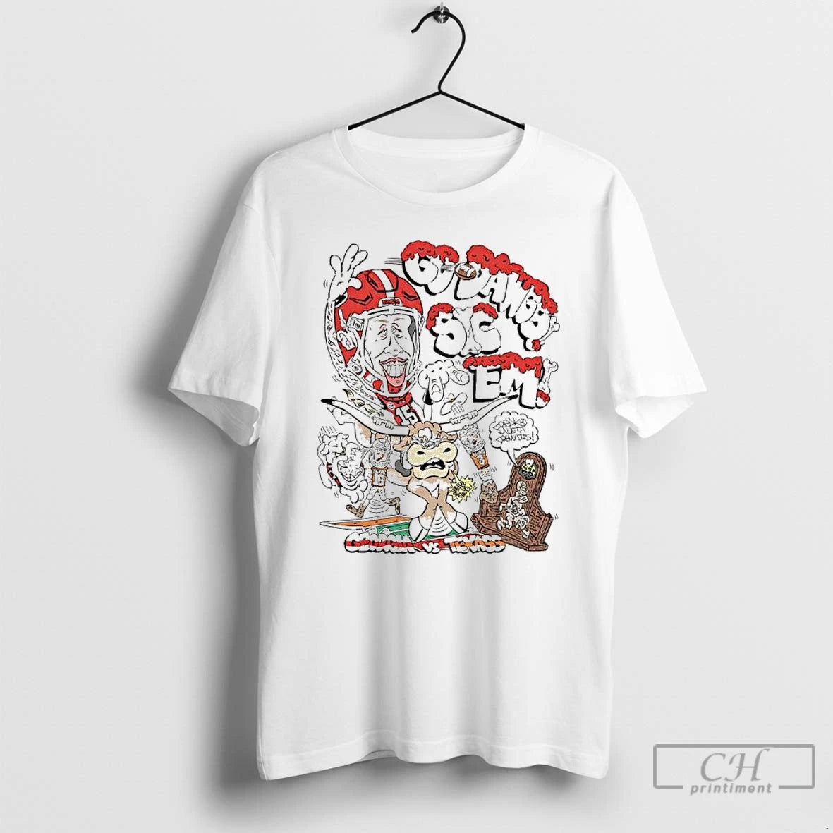 Premium Georgia Bulldogs Vs Texas Longhorns Go Dawgs Sic Em Caricature T Shirts Hoodie, Sweatshirt | InkNestWear.com
