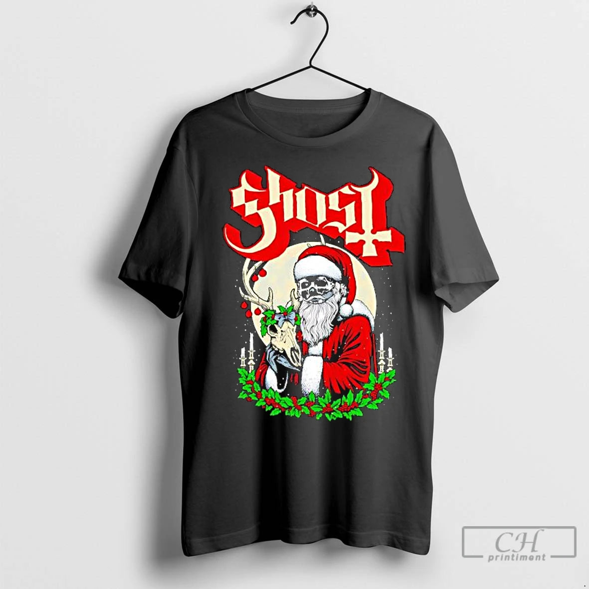 Premium Ghost Father Christmas Santa Skeleton Graphic T-Shirts, Hoodie, Sweatshirt | InkNestWear.com