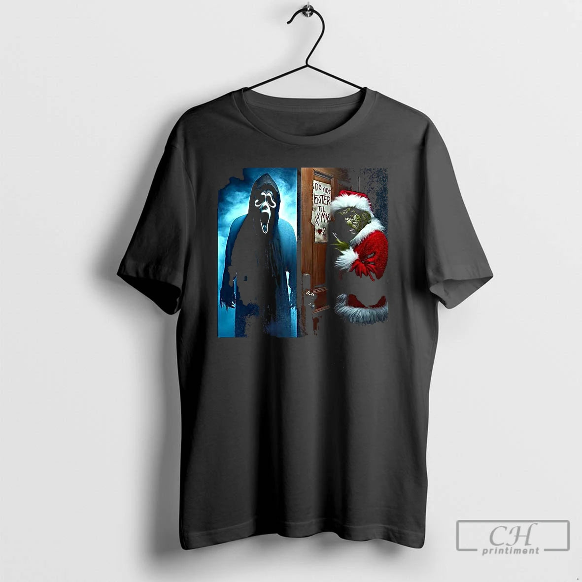 Premium Ghostface And The Grinch Do Not Enter Till Xmas Horror Christmas T Shirts Hoodie, Sweatshirt | InkNestWear.com