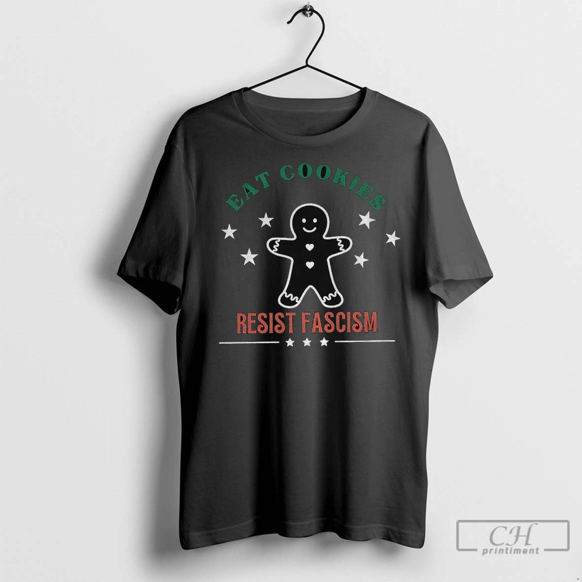 Premium Gingerbread Eat Cookies Resist Fascism Christmas Holiday T-Shirts, Hoodie, Sweatshirt | InkNestWear.com