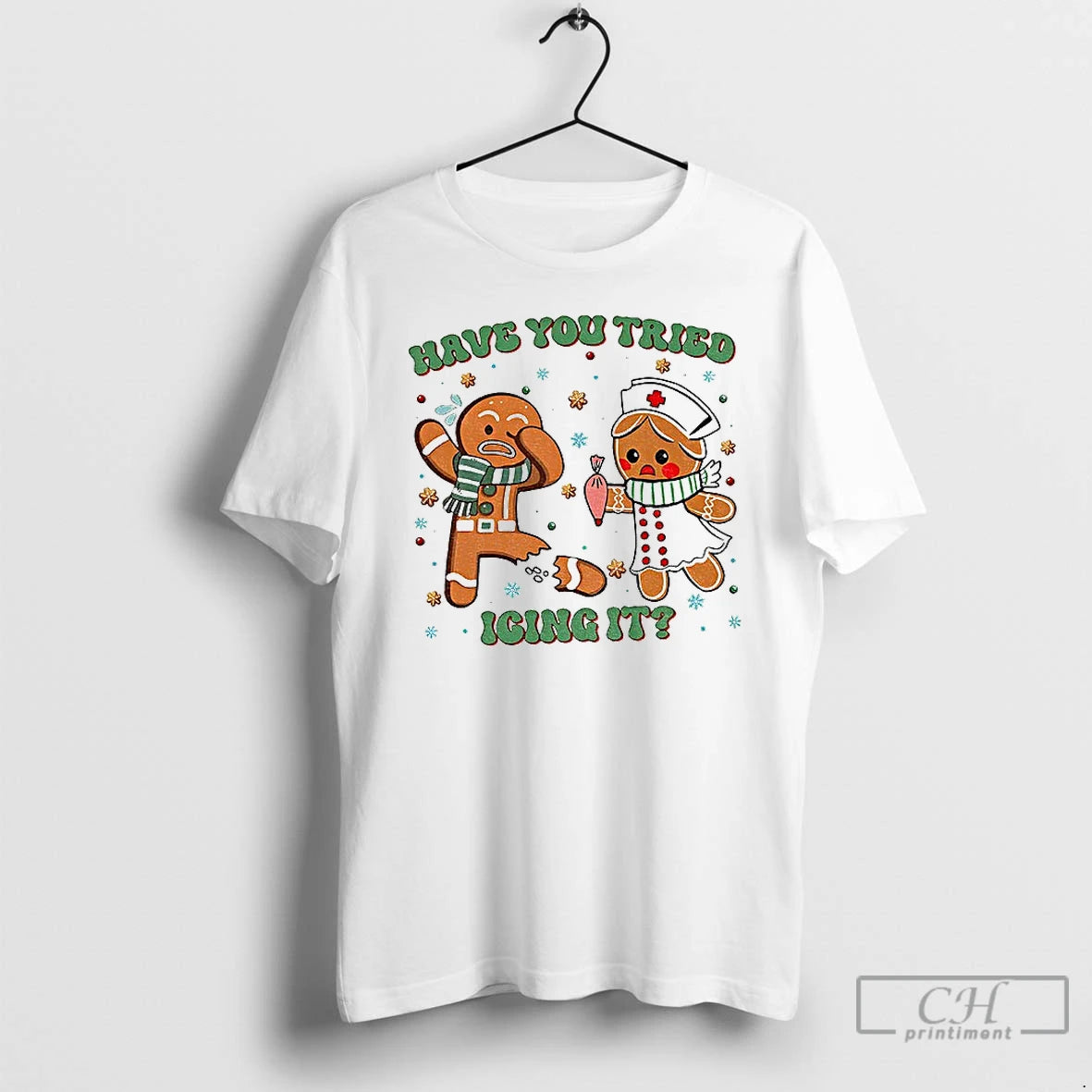 Premium Gingerbread Nurse Have You Tried Icing It Merry Christmas T Shirts Hoodie, Sweatshirt | InkNestWear.com