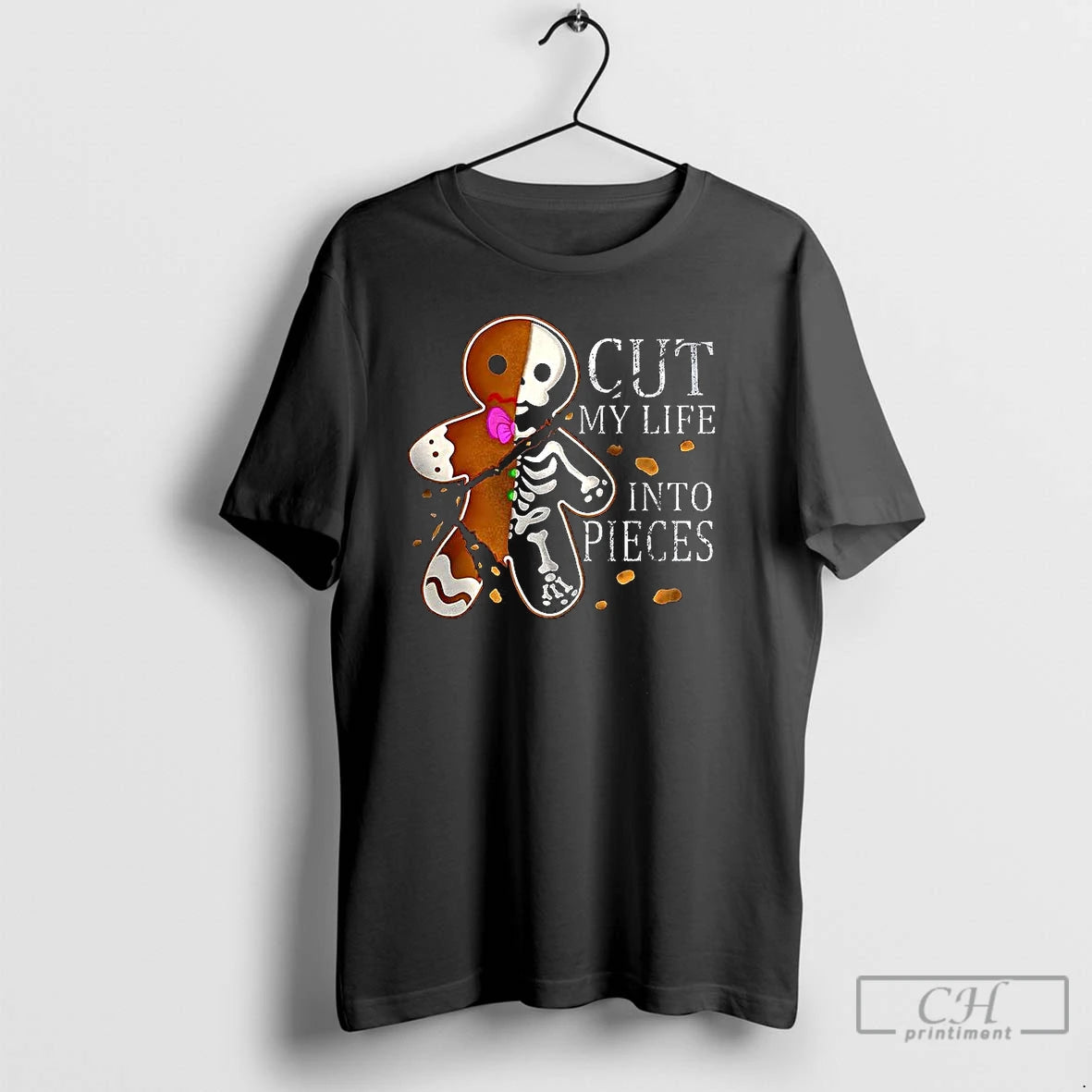 Premium Gingerbread Skeleton Cut My Life Into Pieces Gingerbread Christmas T-Shirts, Hoodie, Sweatshirt | InkNestWear.com