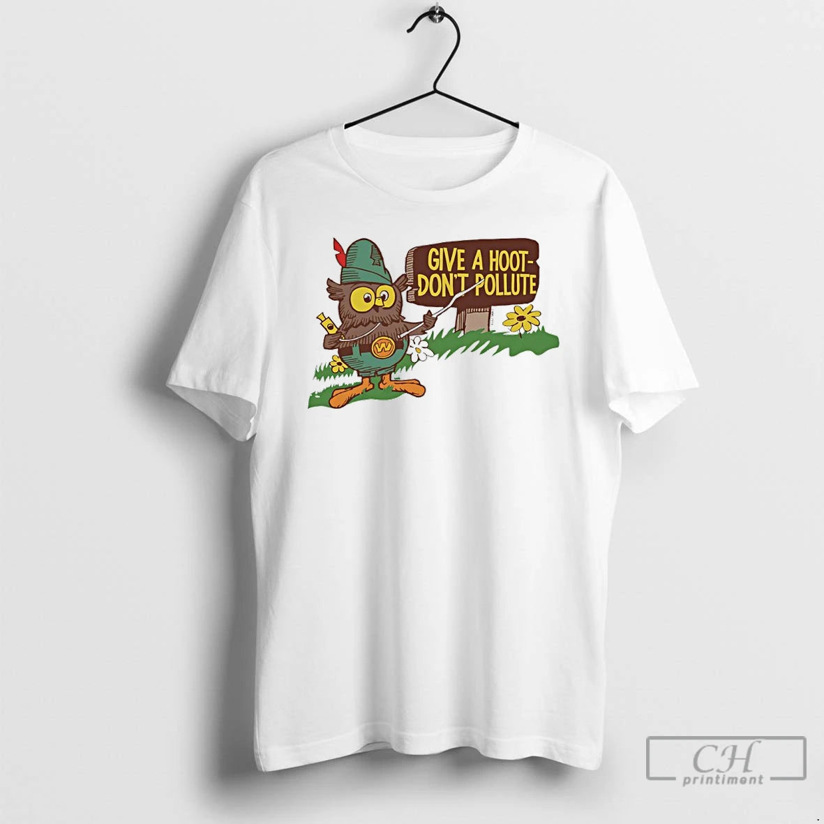 Premium Give A Hoot Dont Pollute T Shirts Hoodie, Sweatshirt | InkNestWear.com