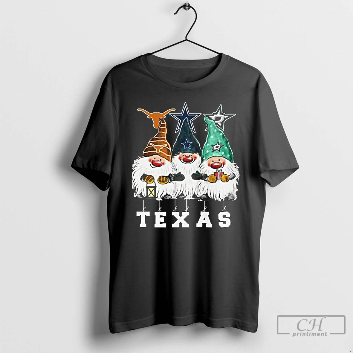 Premium Gnome X Texas City Sports Team Longhorns Cowboys And Stars Merry Christmas 2025 Long T-Shirts, Hoodie, Sweatshirt
