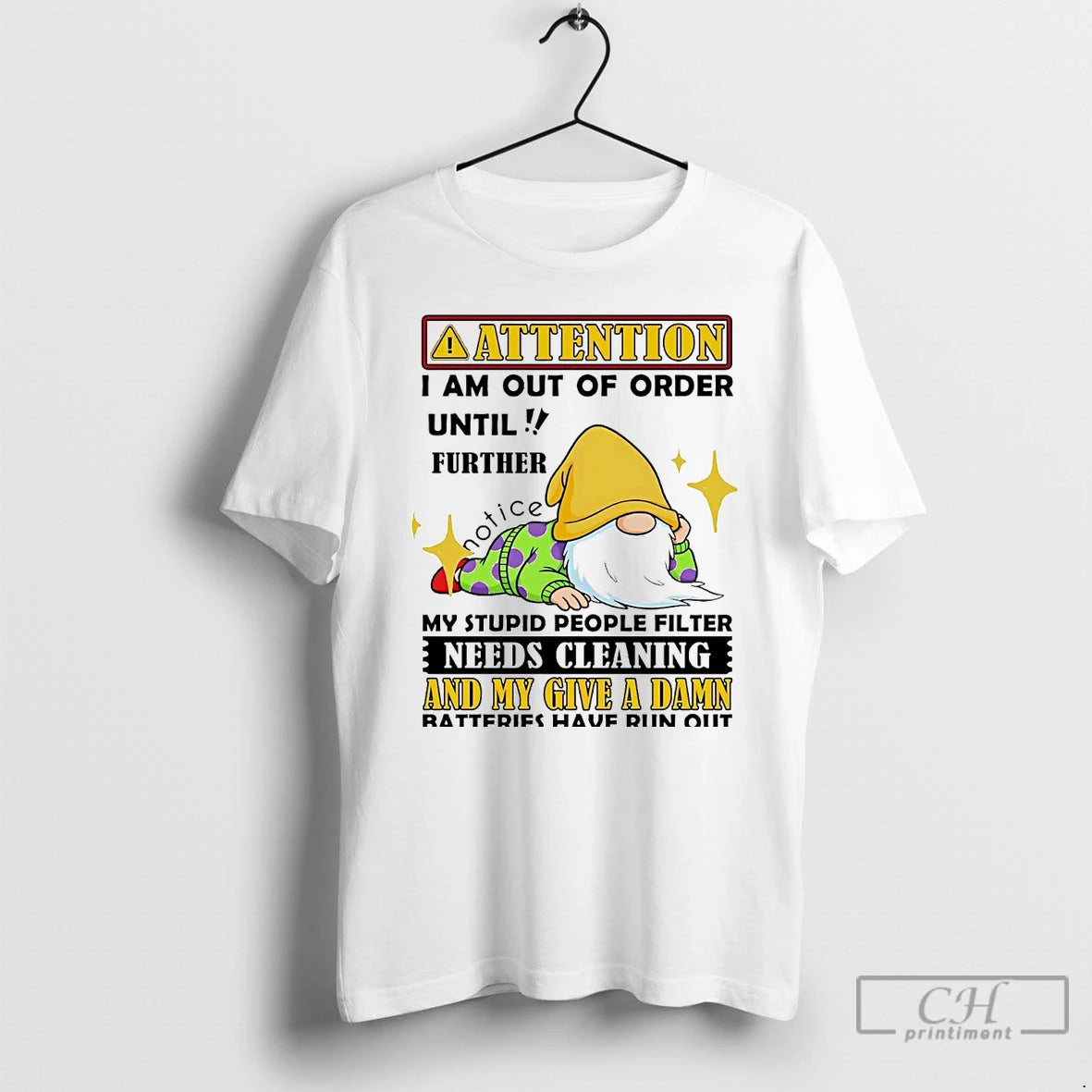 Premium Gnome Attention I Am Out Of Order Until Further Notice My Give A Damn T-Shirts, Hoodie, Sweatshirt | InkNestWear.com