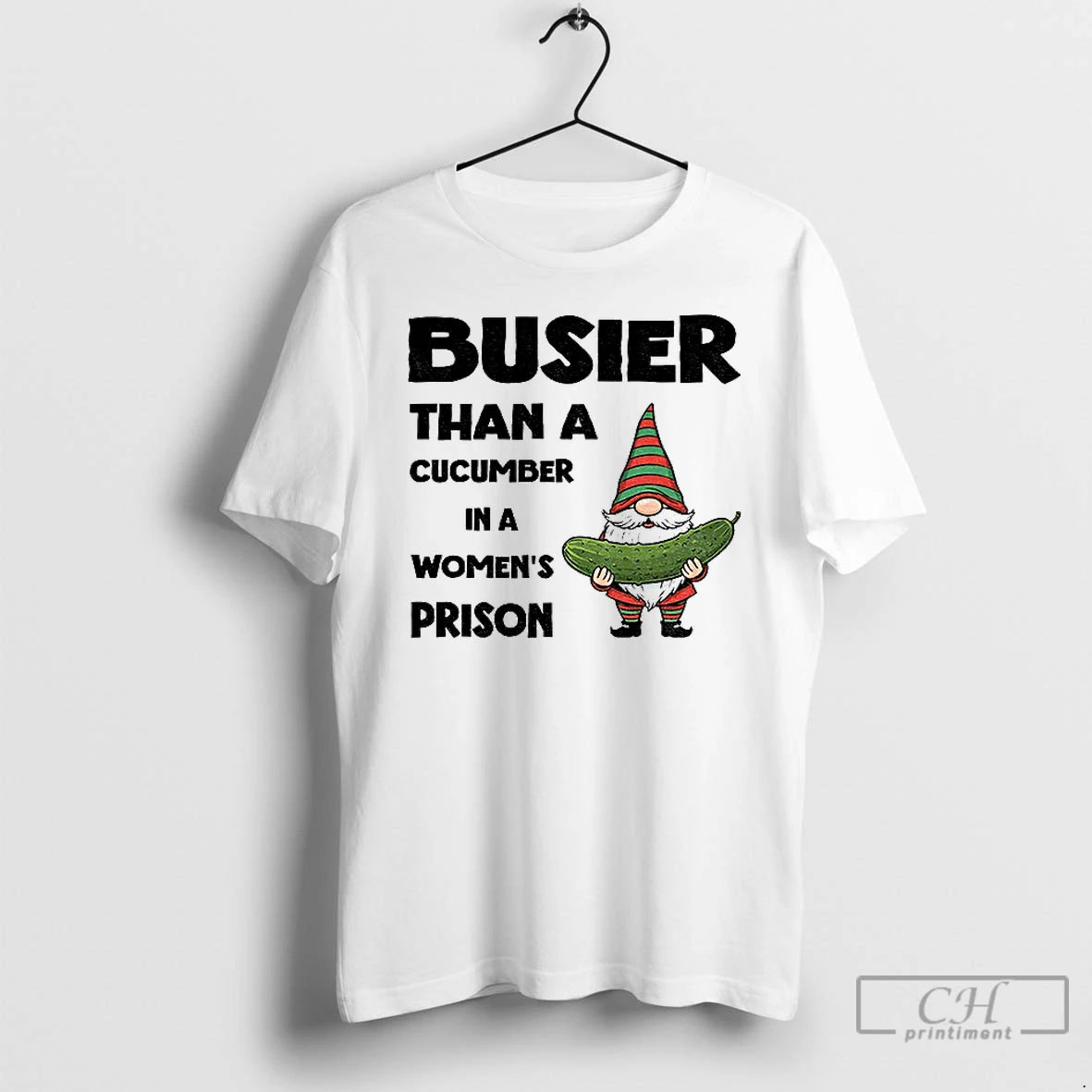 Premium Gnome Pickles Busier Than A Cucumber In A Womens Prison T Shirts Hoodie, Sweatshirt | InkNestWear.com