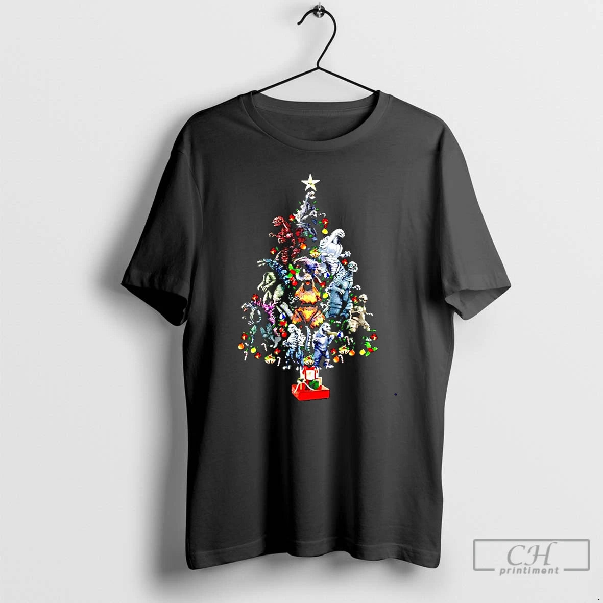 Premium Godzilla Christmas Tree Kaiju Holiday T-Shirts, Hoodie, Sweatshirt | InkNestWear.com