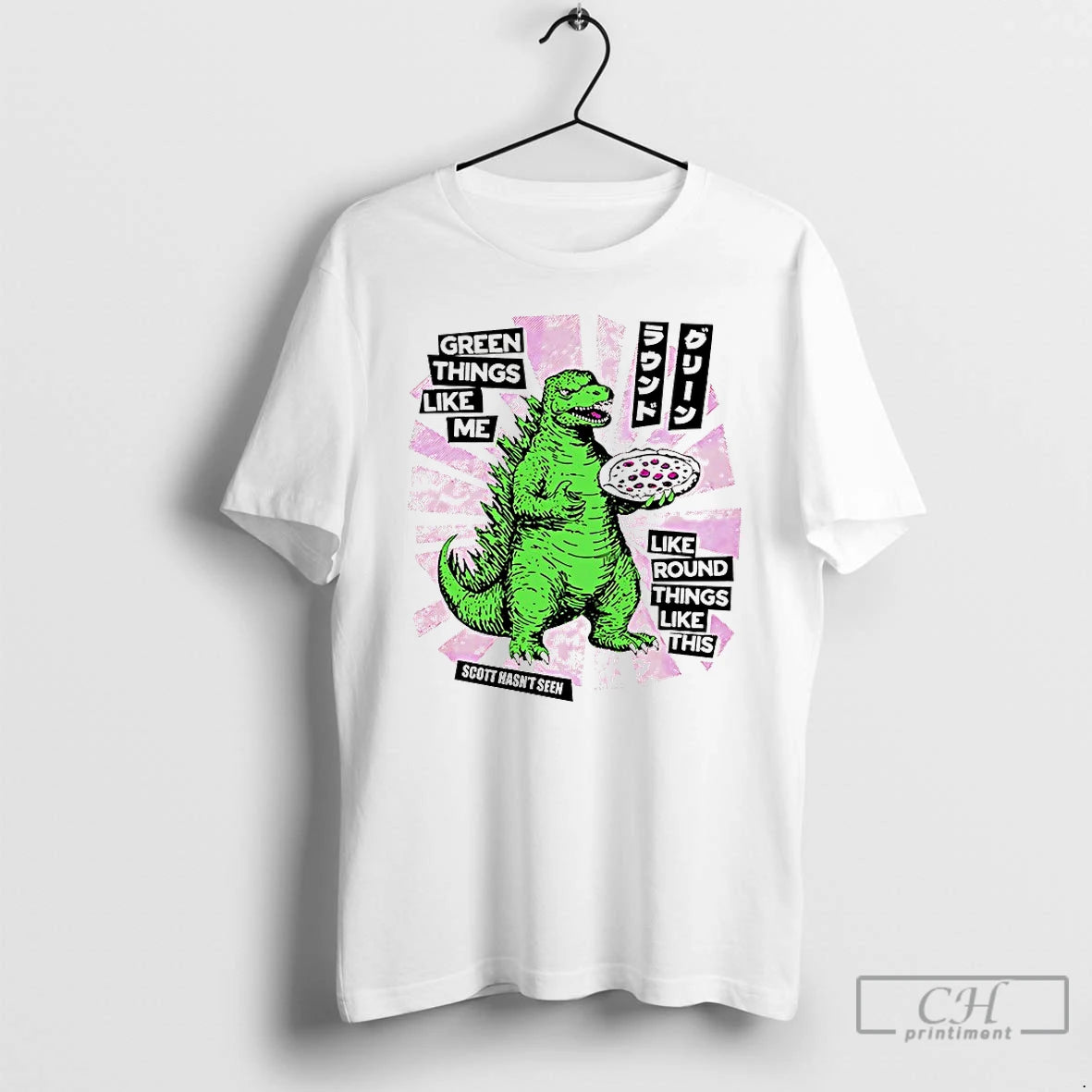 Premium Godzilla Green Things Like Me Like Round Things Like This T-Shirts, Hoodie, Sweatshirt | InkNestWear.com