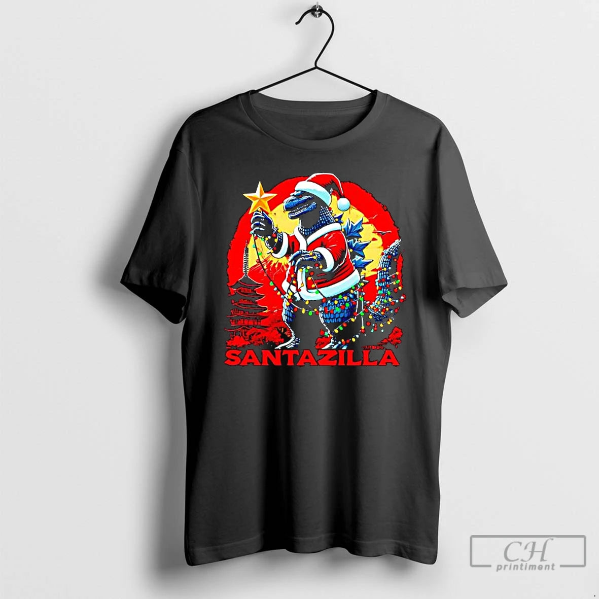 Premium Godzilla Ramen Kaiju Santazilla Christmas T-Shirts, Hoodie, Sweatshirt | InkNestWear.com