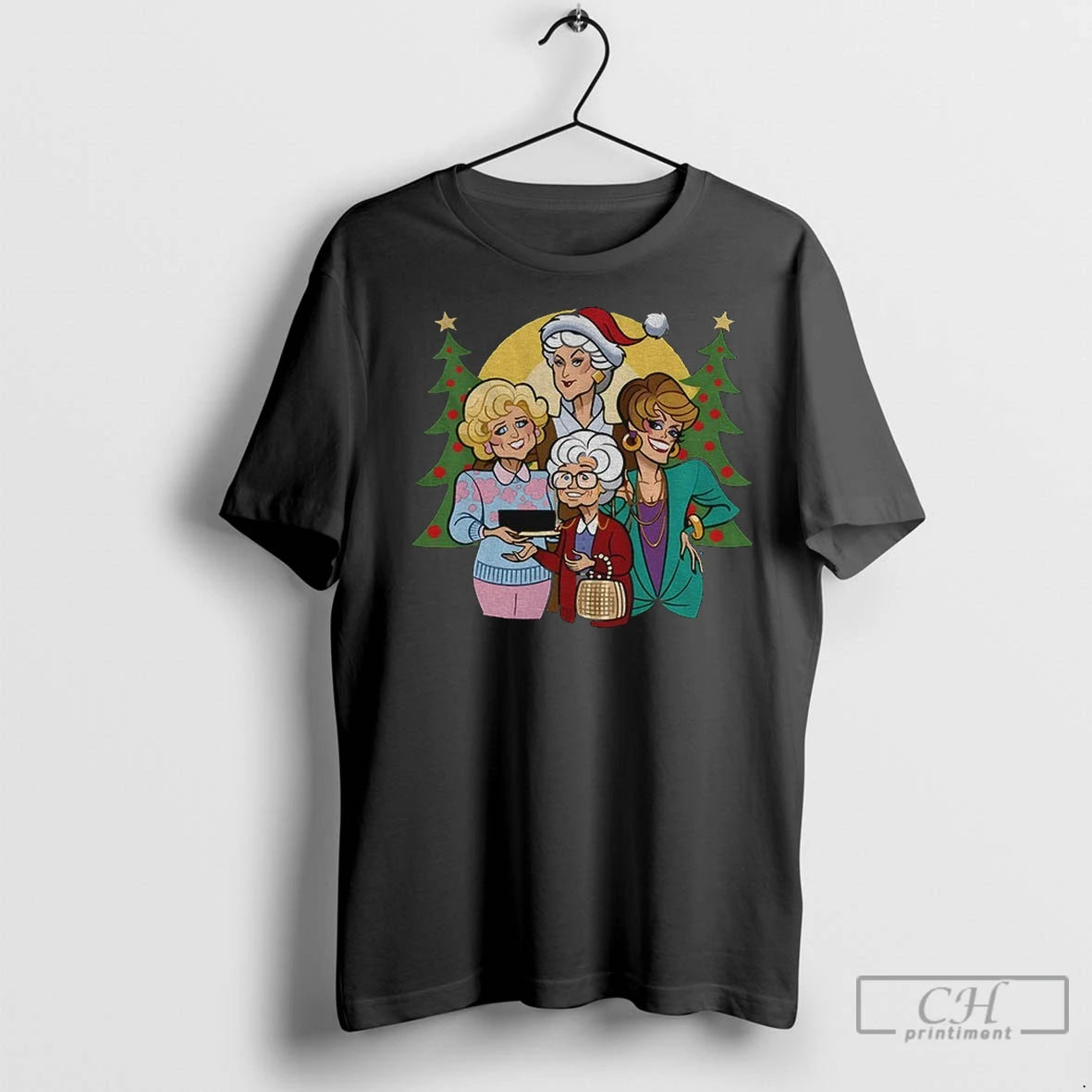 Premium Golden Girls Cartoon Merry Christmas T-Shirts, Hoodie, Sweatshirt | InkNestWear.com
