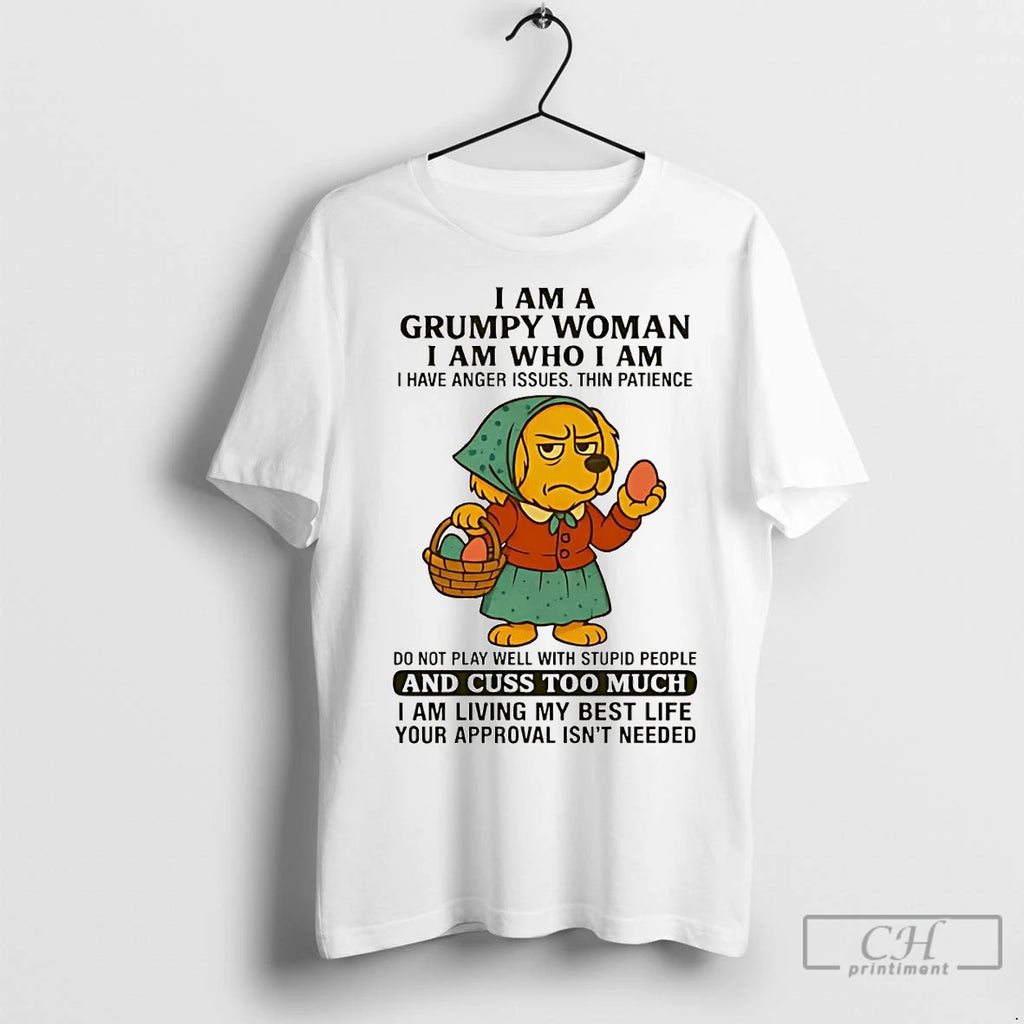 Premium Golden Retriever I Am A Grumpy Woman I Am Who I Am T-Shirts, Hoodie, Sweatshirt | InkNestWear.com