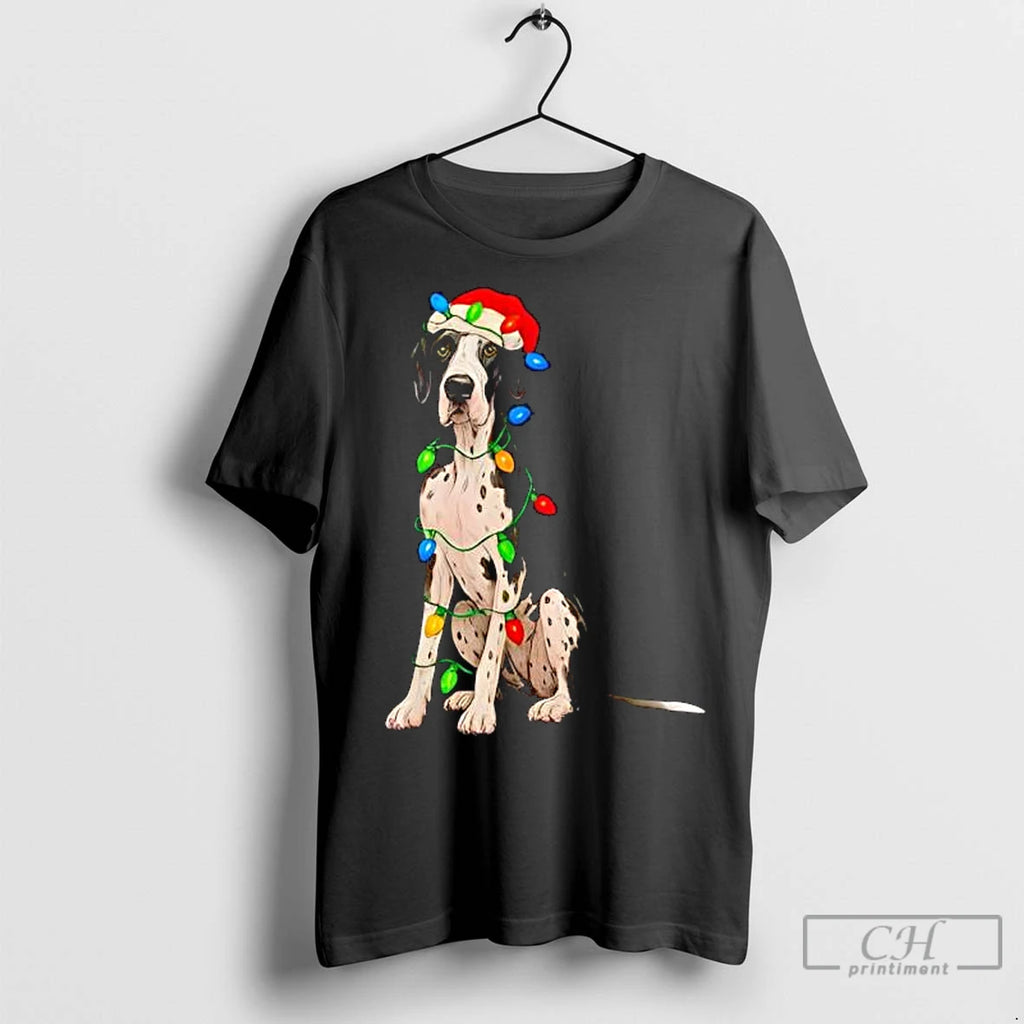 Premium Great Dane Christmas Lights Dog Lover Xmas Pajama T-Shirts, Hoodie, Sweatshirt | InkNestWear.com