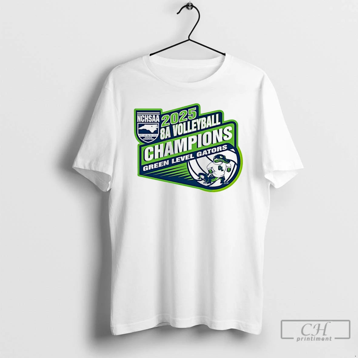 Premium Green Level Gators 2025 Nchsaa 8a Volleyball Champions T Shirts Hoodie, Sweatshirt | InkNestWear.com
