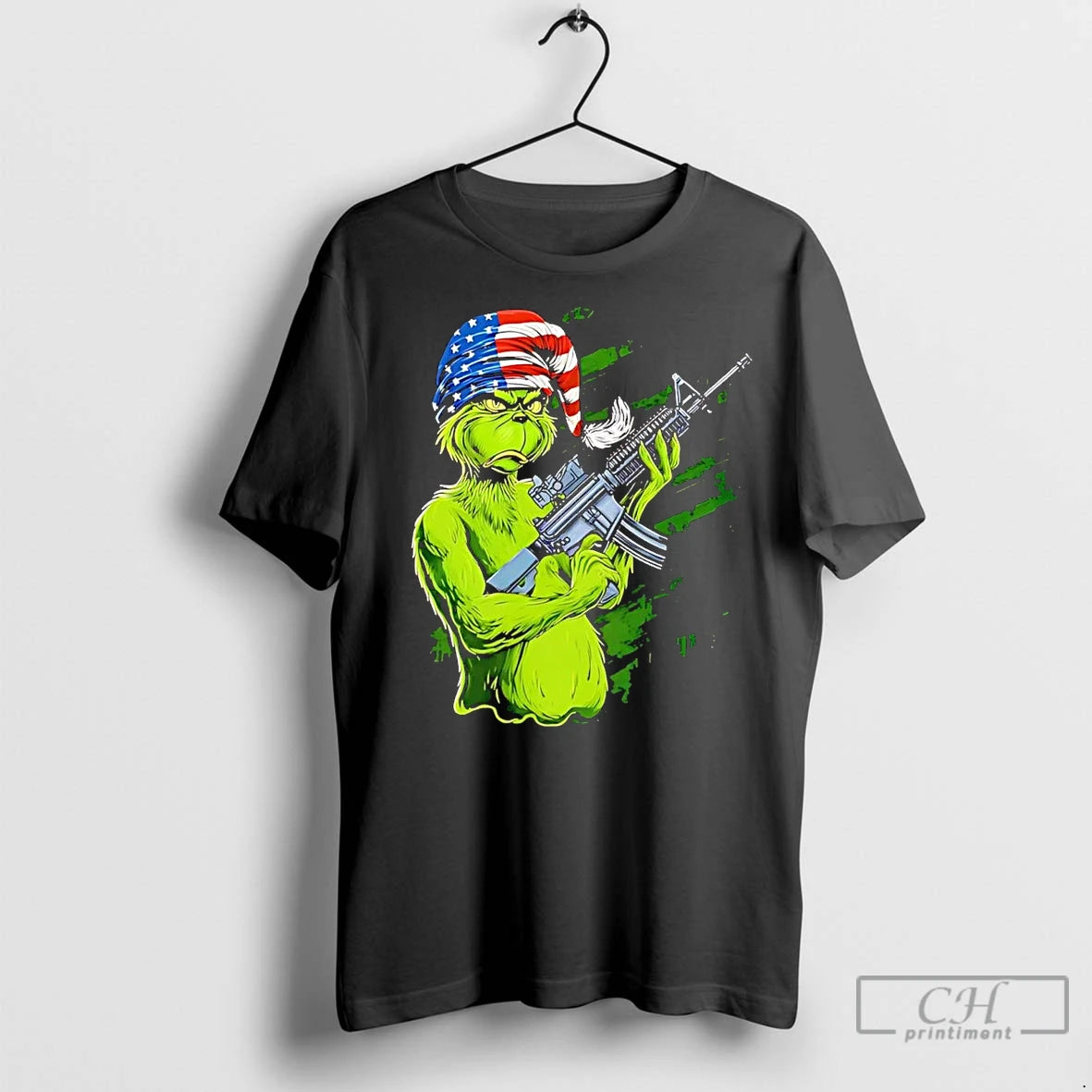 Premium Grinch American Flag Bandana Ar 15 Mean One T-Shirts, Hoodie, Sweatshirt | InkNestWear.com