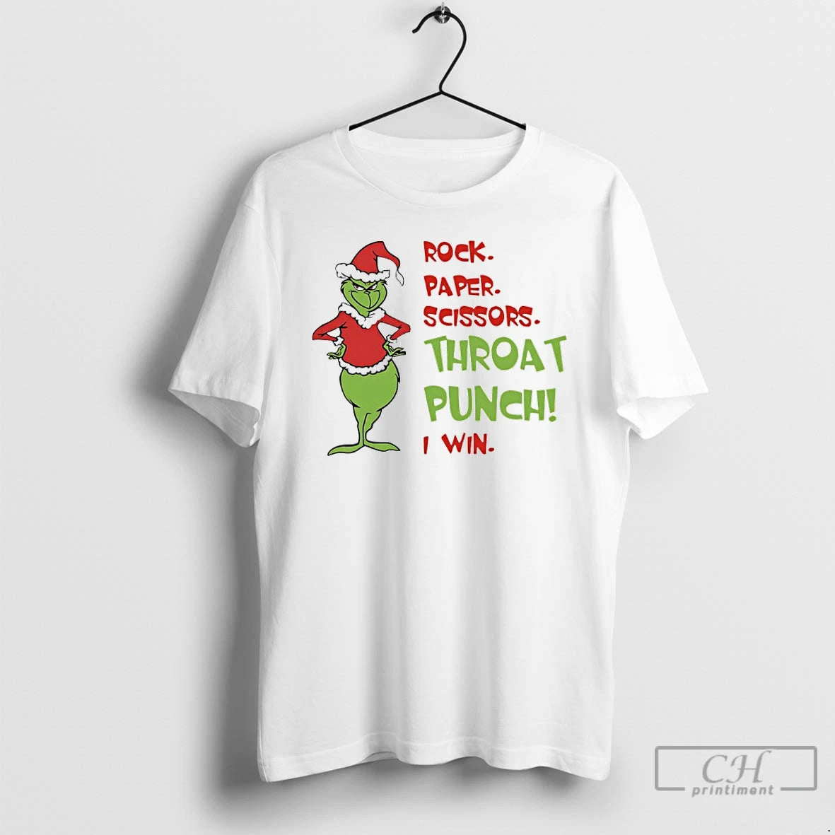 Premium Grinch Christmas 2025 Rock Paper Scissors Throat Punch I Win T Shirts Hoodie, Sweatshirt | InkNestWear.com