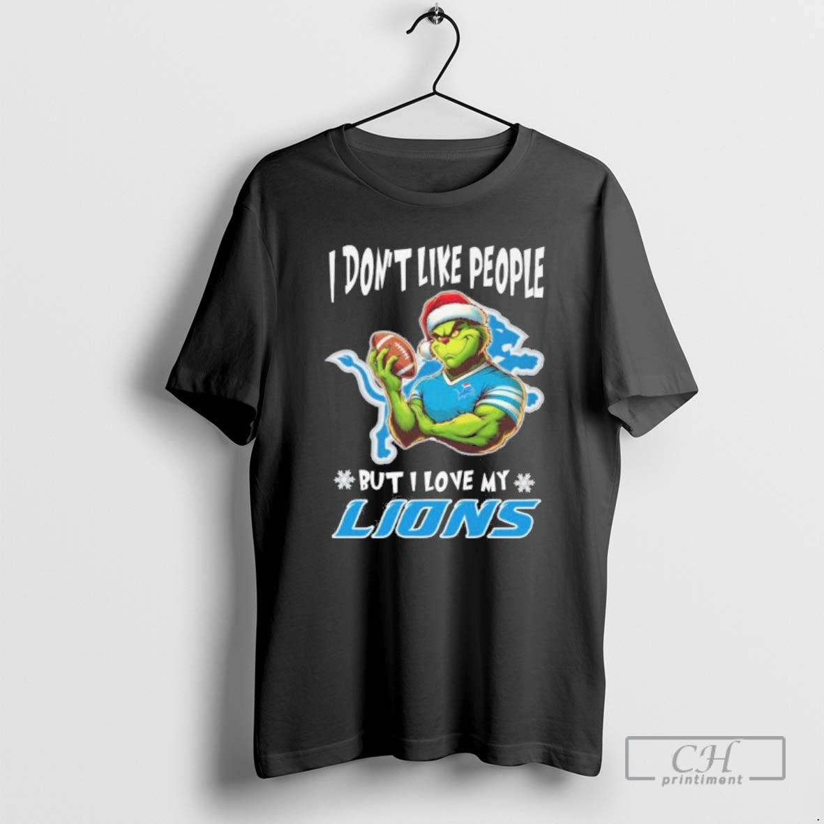 Premium Grinch I Dont Like People But I Love My Detroit Lions Christmas 2025 T-Shirts, Hoodie, Sweatshirt | InkNestWear.com