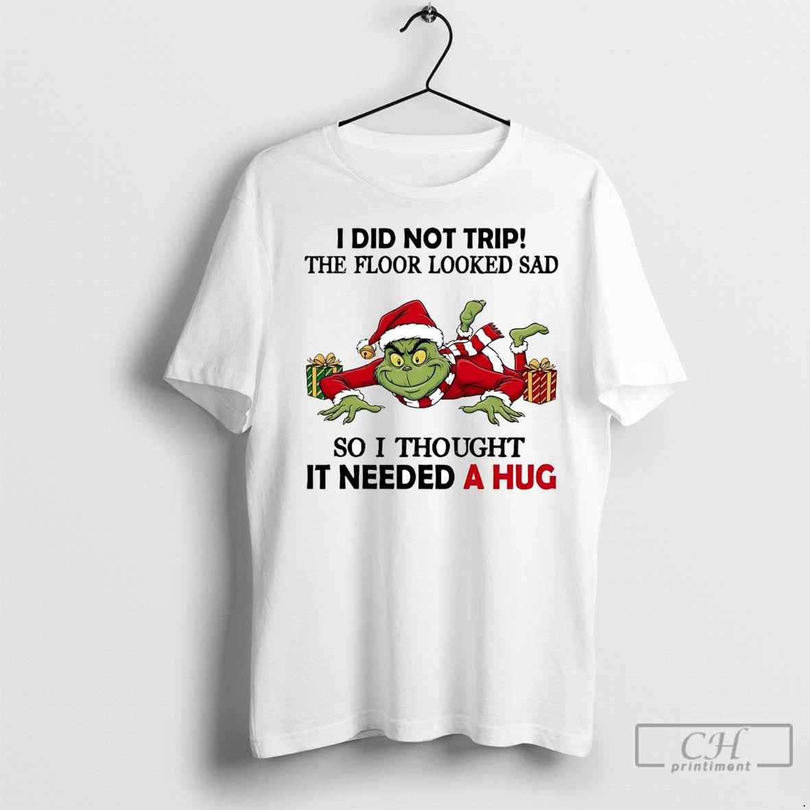 Premium Grinch I Did Not Trip The Floor Looked Sad Christmas T-Shirts, Hoodie, Sweatshirt | InkNestWear.com