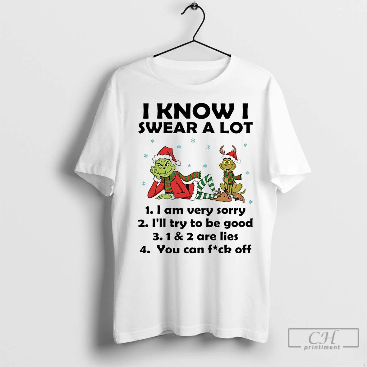 Premium Grinch I Know I Swear A Lot You Can Fuck Off Christmas T-Shirts, Hoodie, Sweatshirt | InkNestWear.com