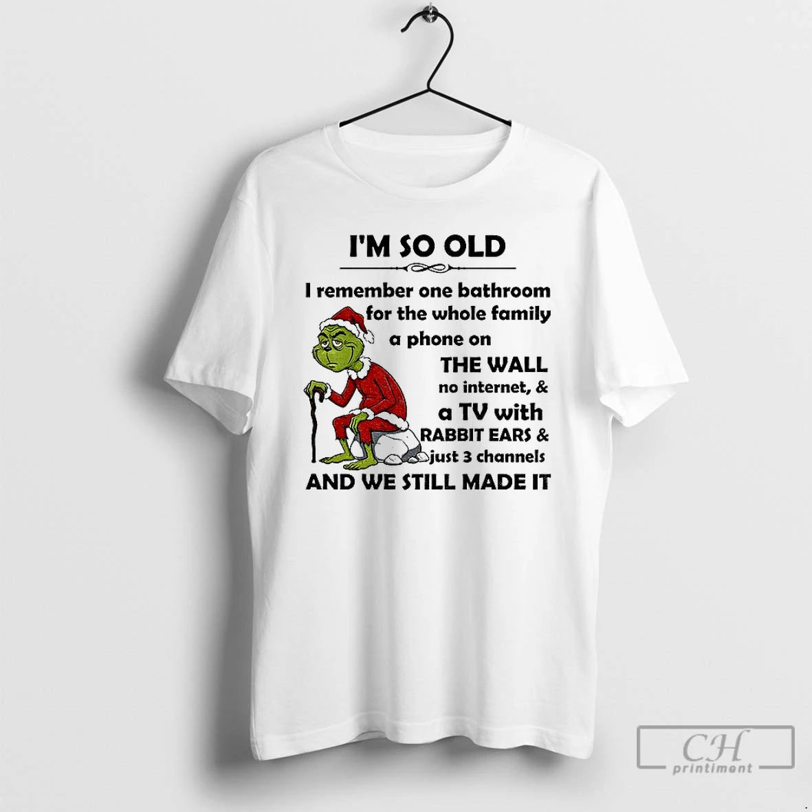 Premium Grinch Im So Old I Remember One Bathroom For The Whole Family A Phone T-Shirts, Hoodie, Sweatshirt | InkNestWear.com
