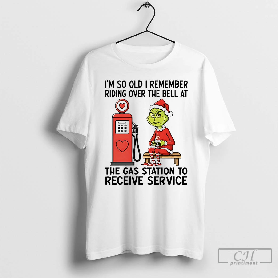 Premium Grinch Im So Old I Remember Riding Over The Bell At The Gas Station T-Shirts, Hoodie, Sweatshirt | InkNestWear.com