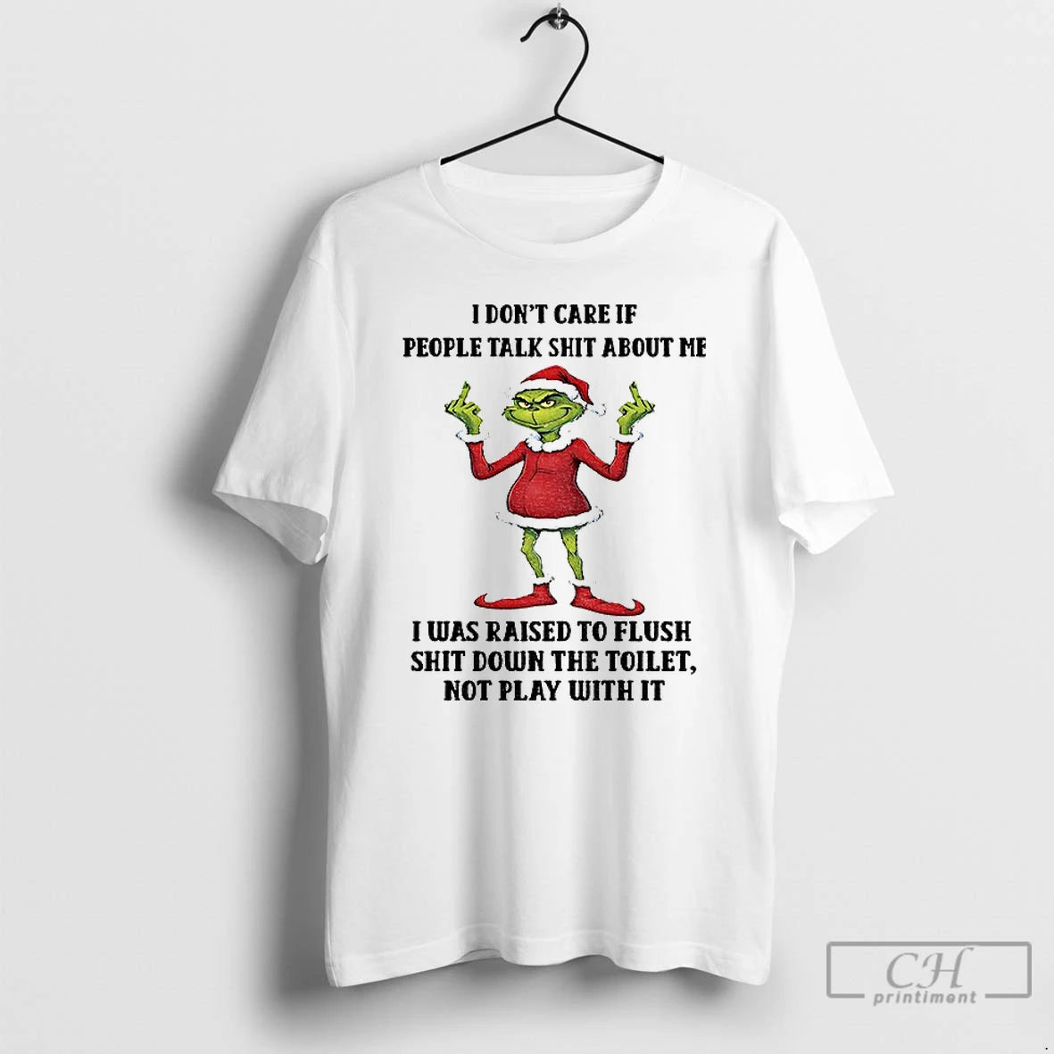 Premium Grinch Santa Claus I Dont Care If People Talk Shit About Me I Was T-Shirts, Hoodie, Sweatshirt | InkNestWear.com
