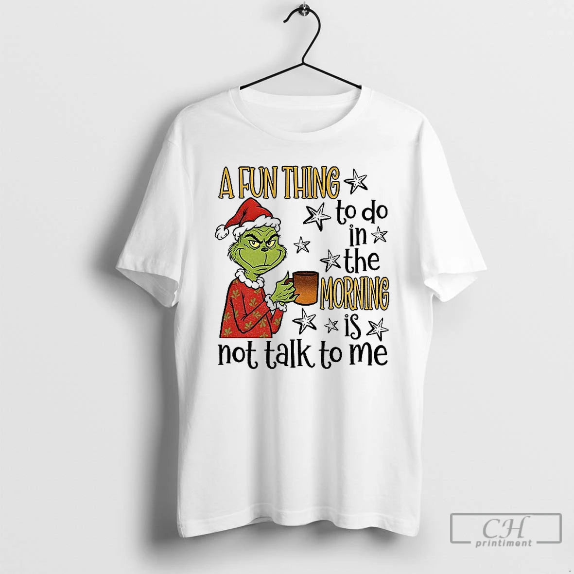 Premium Grinch Santa A Fun Thing To Do In The Morning Is Not Talk To T-Shirts, Hoodie, Sweatshirt | InkNestWear.com