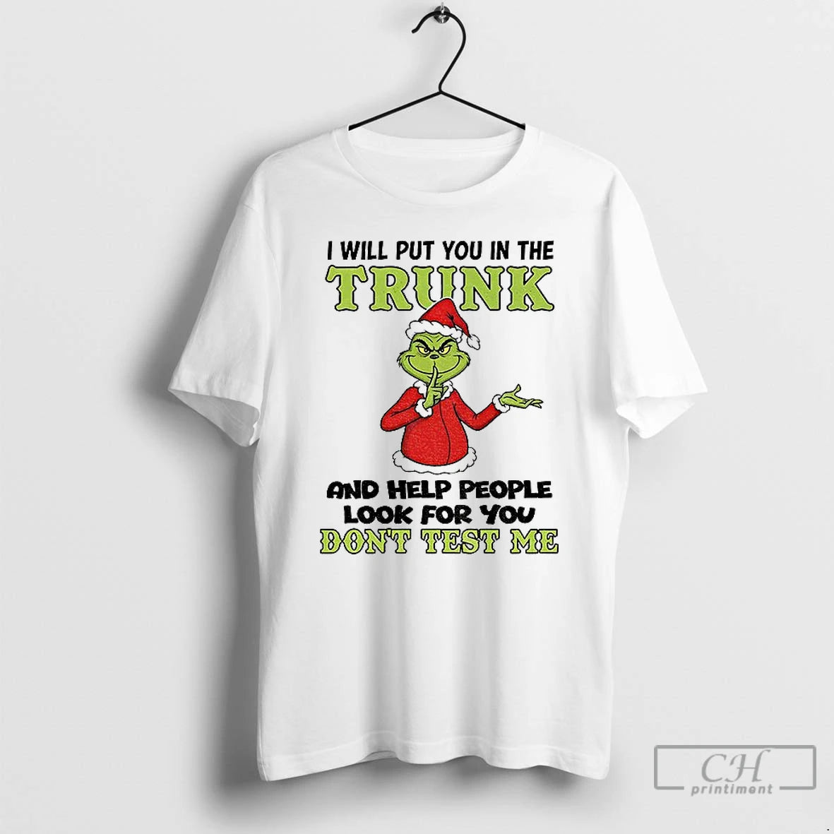 Premium Grinch Santa Hat I Will Put You In The Trunk And Help People Look T-Shirts, Hoodie, Sweatshirt | InkNestWear.com