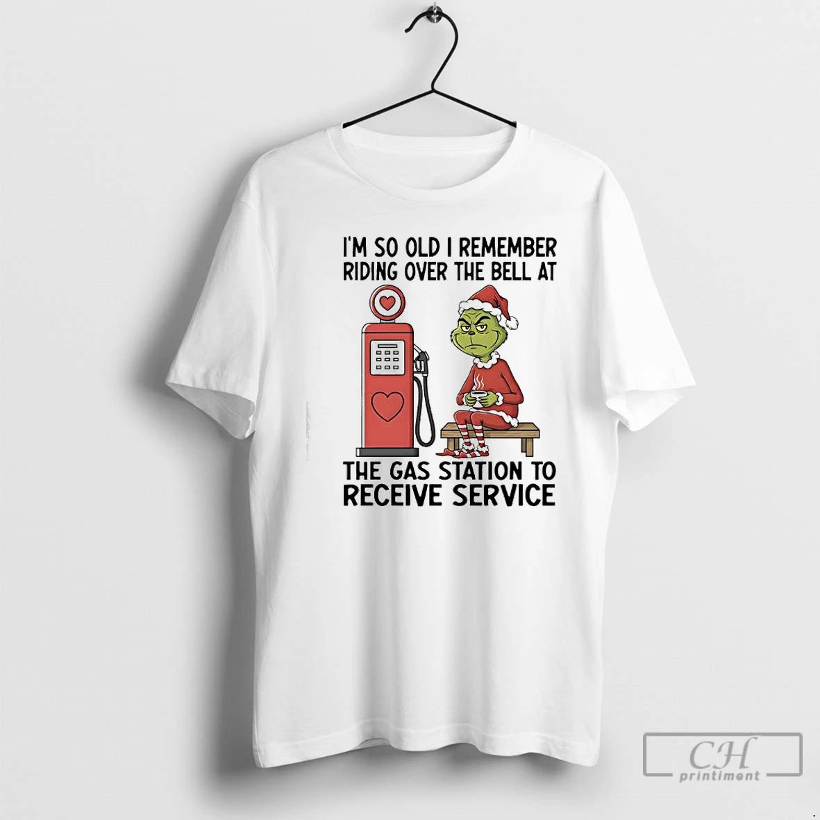 Premium Grinch Santa Im So Old I Remember Riding Over The Bell At The Gas T-Shirts, Hoodie, Sweatshirt | InkNestWear.com