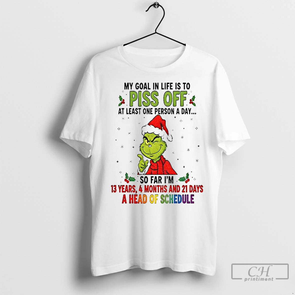 Premium Grinch Xmas My Goal In Life Is To Pis Of At Least One Person T-Shirts, Hoodie, Sweatshirt | InkNestWear.com
