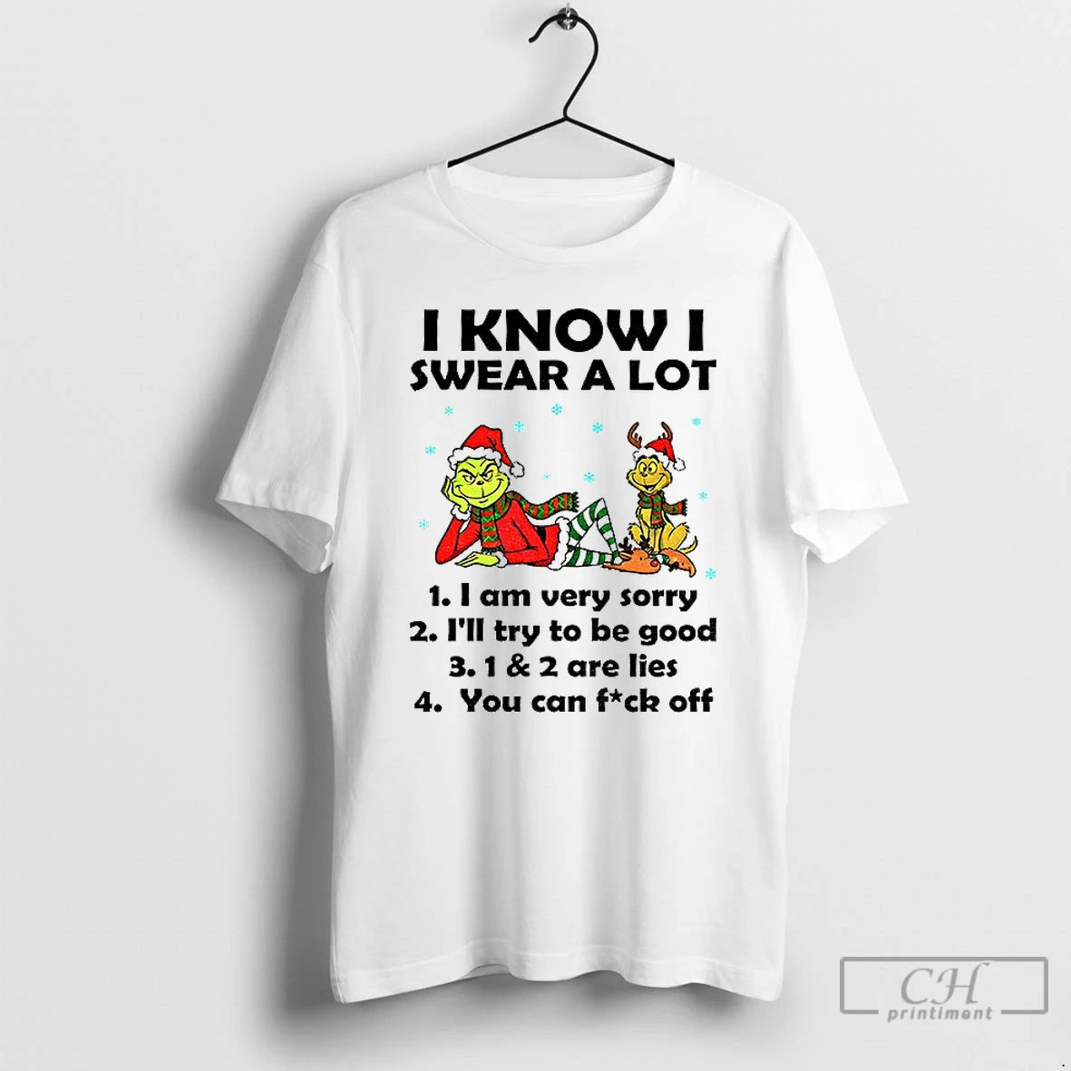 Premium Grinch And Max I Know I Swear A Lot I Am Very Sorry Ill T-Shirts, Hoodie, Sweatshirt | InkNestWear.com