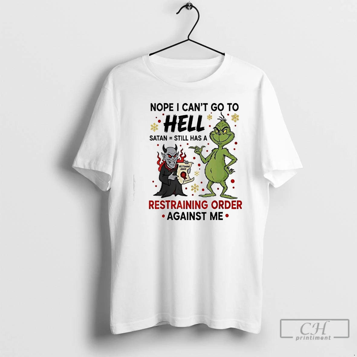 Premium Grinch And A Devil Nope I Cant Go To Hell Satan Still Has T-Shirts, Hoodie, Sweatshirt | InkNestWear.com