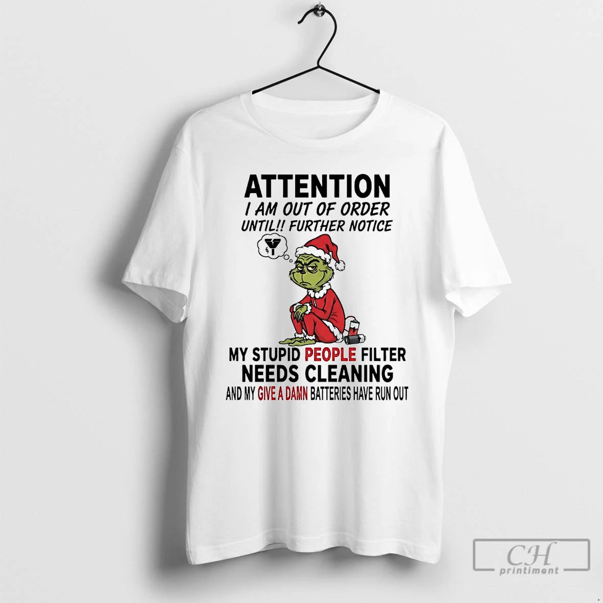 Premium Grinch Attention I Am Out Of Order Until Further Notice Christmas T Shirts Hoodie, Sweatshirt | InkNestWear.com