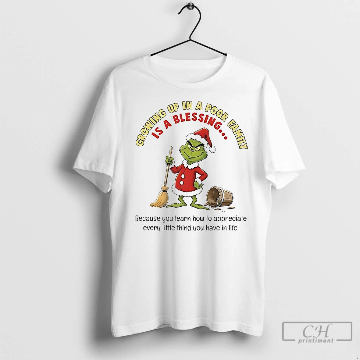 Premium Grinch Growing Up In A Poor Family Is A Blessing Christmas T-Shirts, Hoodie, Sweatshirt | InkNestWear.com