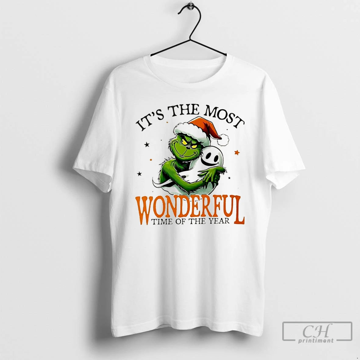 Premium Grinch Hug Ghost Its The Most Wonderful Time Of The Year Christmas Christmas T-Shirts, Hoodie, Sweatshirt