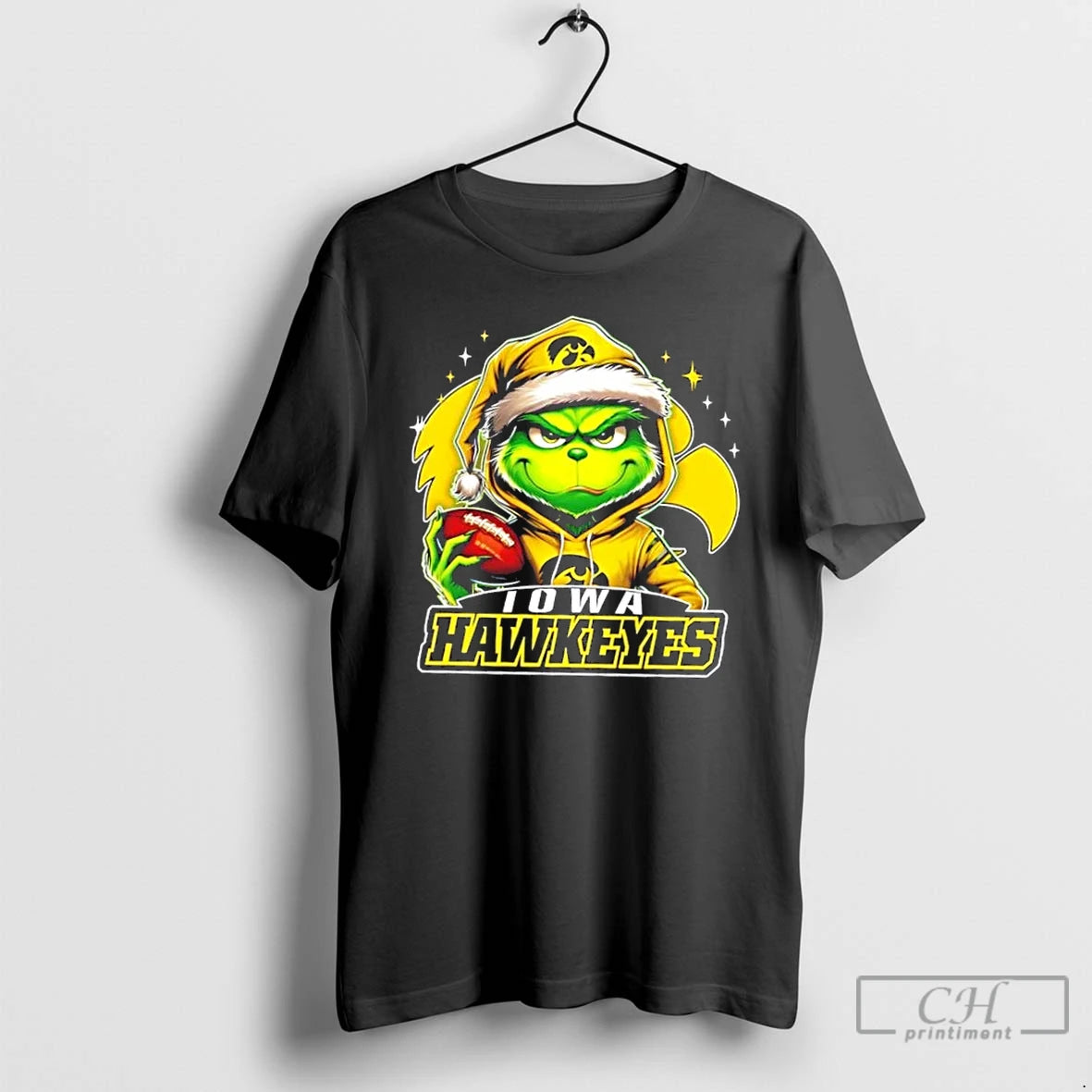 Premium Grinch Is Holding A Ball And Smiling At Iowa Hawkeyes Fans Christmas T Shirts Hoodie, Sweatshirt | InkNestWear.com