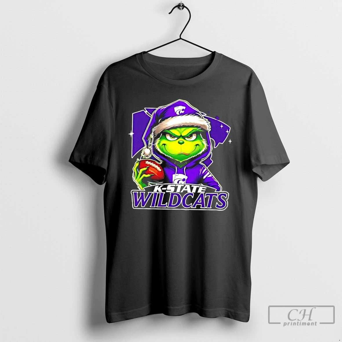 Premium Grinch Is Holding A Ball And Smiling At Kansas State Wildcats Fans Christmas T-Shirts, Hoodie, Sweatshirt