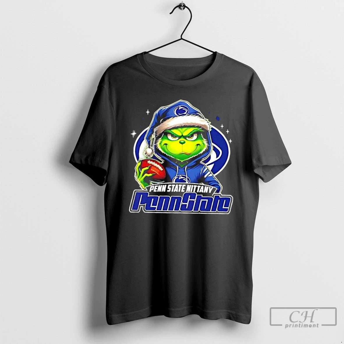 Premium Grinch Is Holding A Ball And Smiling At Penn State Nittany Lions Fans Christmas T-Shirts, Hoodie, Sweatshirt