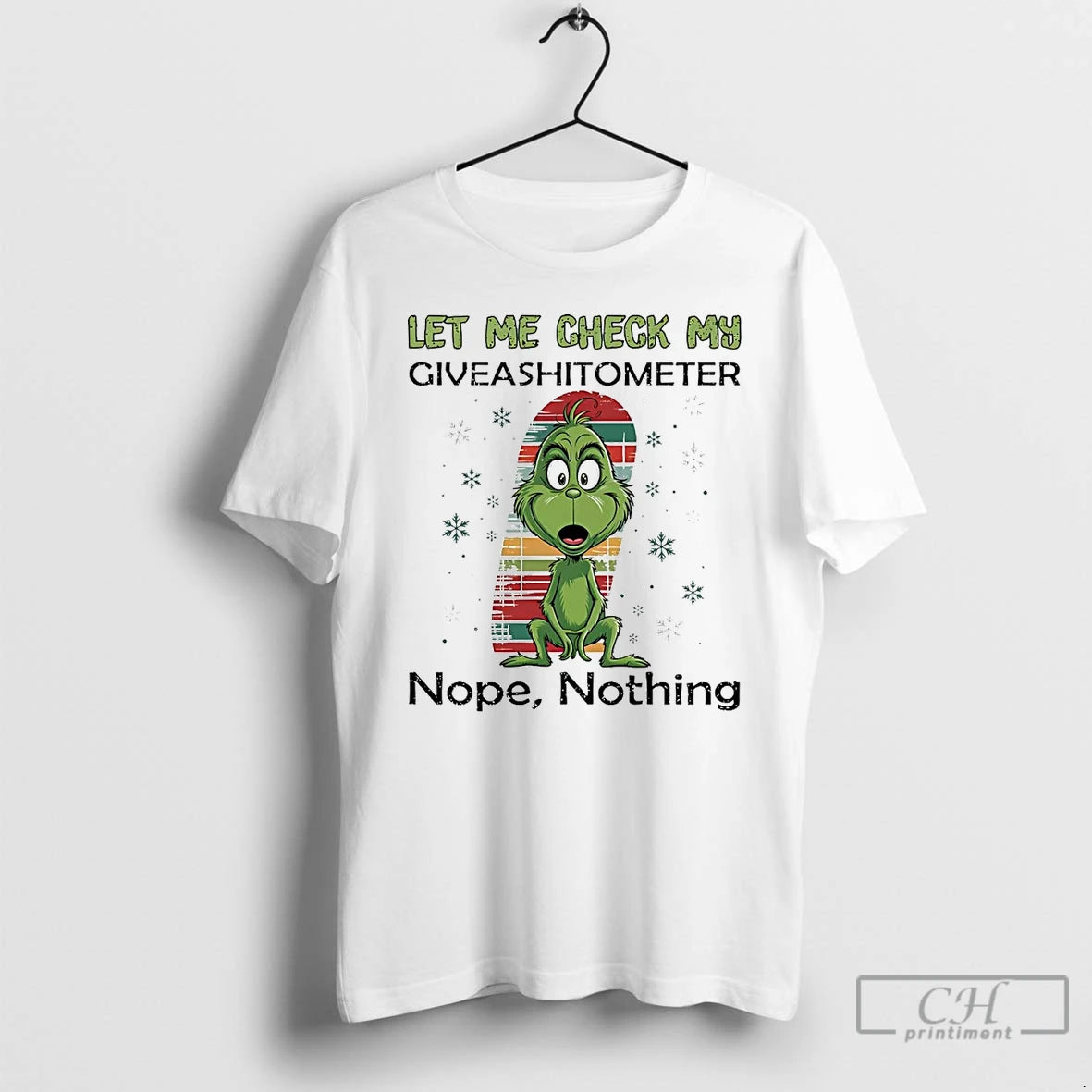 Premium Grinch Let Me Check My Giveashitometer Nope Nothing T Shirts Hoodie, Sweatshirt | InkNestWear.com