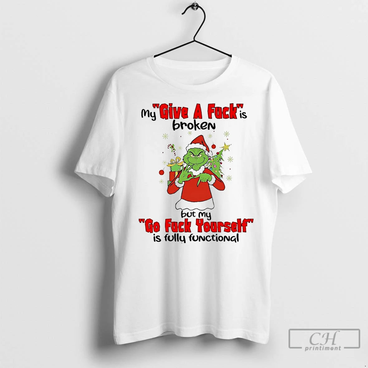 Premium Grinch My Give A Fuck Is Broken Go Fuck Yourself Christmas T-Shirts, Hoodie, Sweatshirt | InkNestWear.com