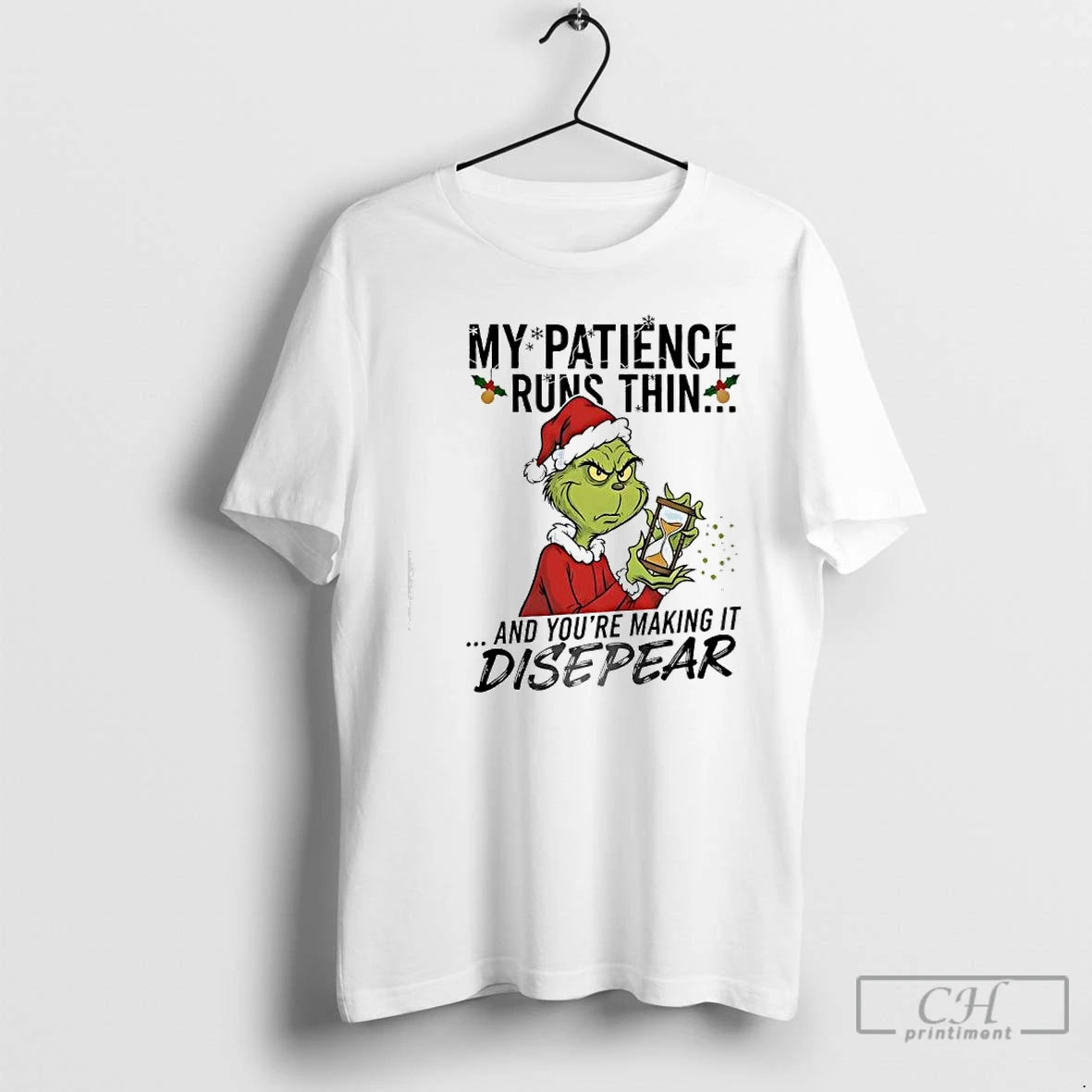 Premium Grinch My Patience Runs Thin And Youre Making It Disepear T-Shirts, Hoodie, Sweatshirt | InkNestWear.com